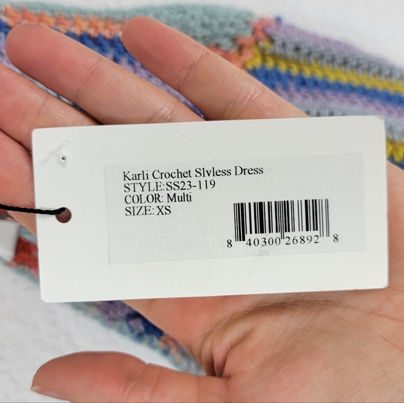 NWT Sea New York Karli Crochet Midi Dress Rainbow XS - Picture 14 of 17